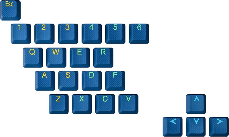 Ranked Rubber Keycap Set | Double Shot Translucent | OEM Profile for Mechanical Gaming Keyboard (Skydiver, 23 Keys) - Image 1